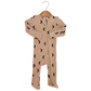 Tan Black Moon Waffle Romper - Spearmint