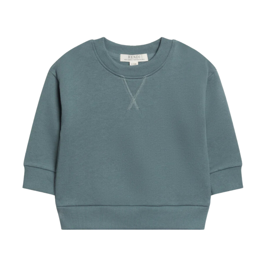 Teal Georgie Fleece Relaxed Sweatshirt - Kendi by Colored Organics