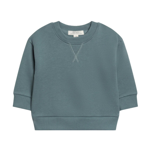 Teal Georgie Fleece Relaxed Sweatshirt - Kendi by Colored Organics