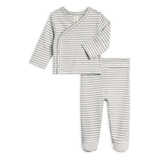 Mist Stripe Kimono Wrap Top & Pant - Colored Organics