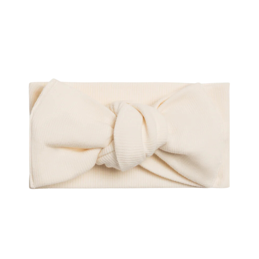 Ivory Ribbed Knot Bow Wrap - Kendi by Colored Organics