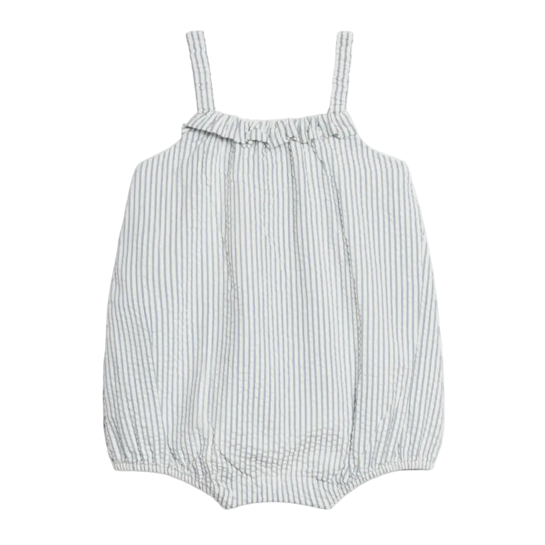 Shore Stripe Rosalie Ruffle Romper - Kendi