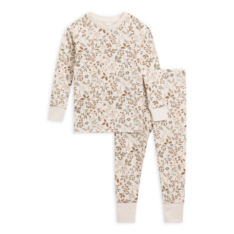 Holly Floral Long Sleeve Jammies - Colored Organics