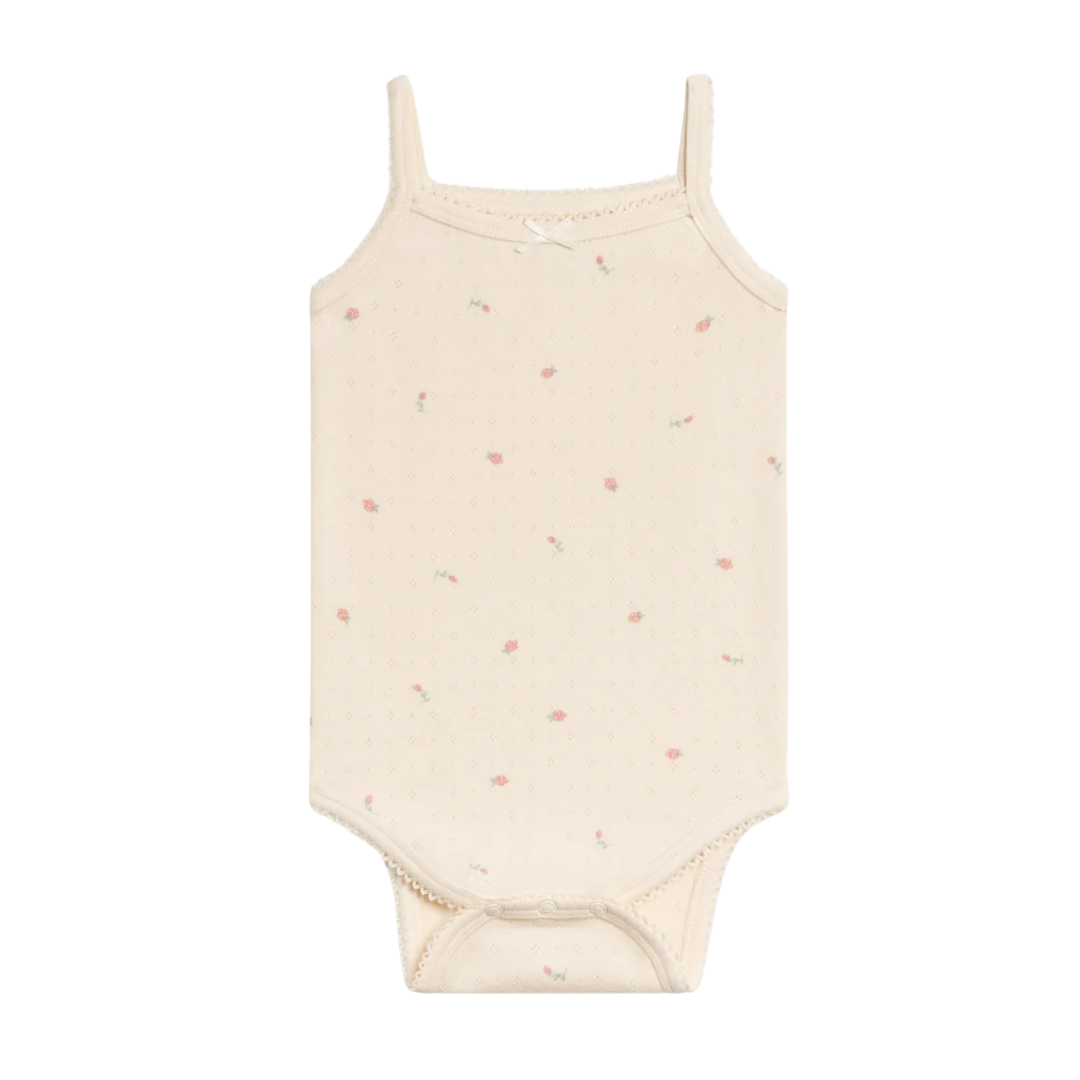 Pia Floral Eva Pointelle Tank Bodysuit - Kendi by Colored Organics