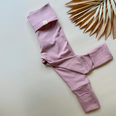 Dusty Pink Fold Over Bamboo Leggings - Tenth & Pine