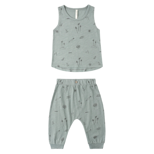 Coastal Tank + Slouch Pant Set - Rylee & Cru