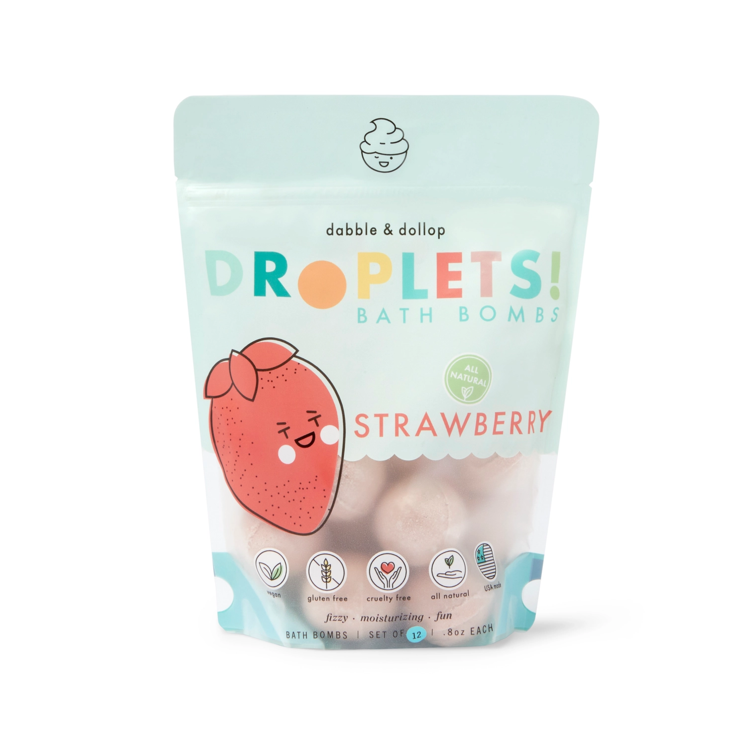 Strawberry Natural Bath Bombs - Dabble & Dollop