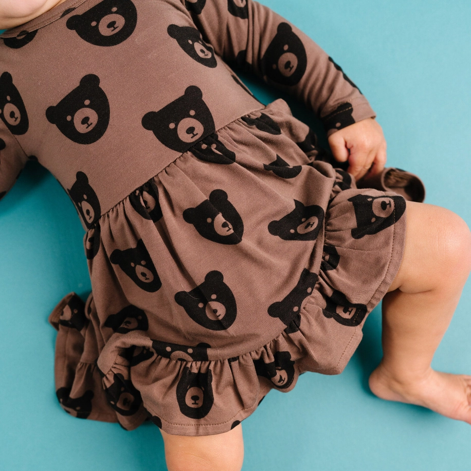 Brown Bear Bodysuit Dress - Little One Shop