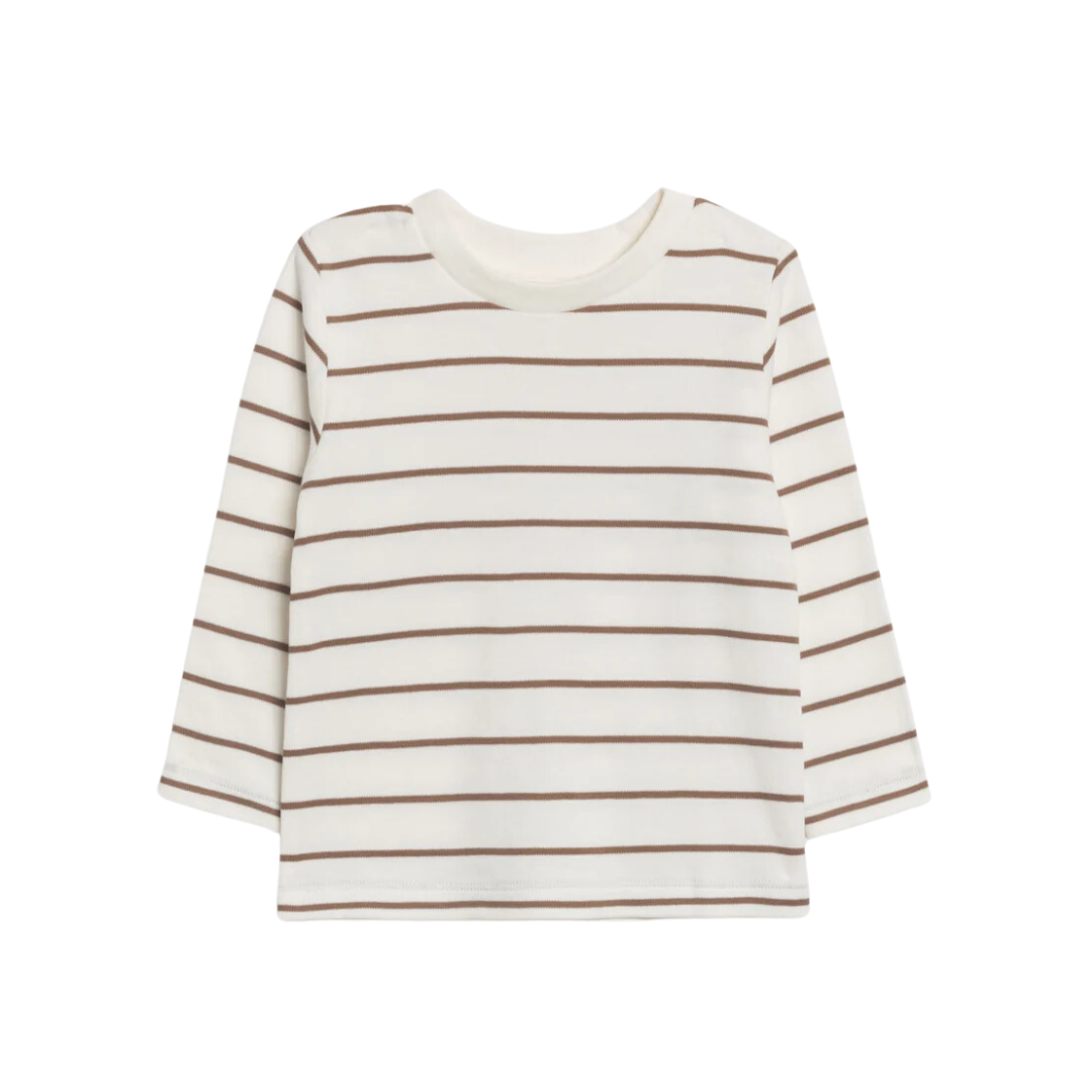 Taupe Kade Stripe Turk Long Sleeve Tee - Colored Organics