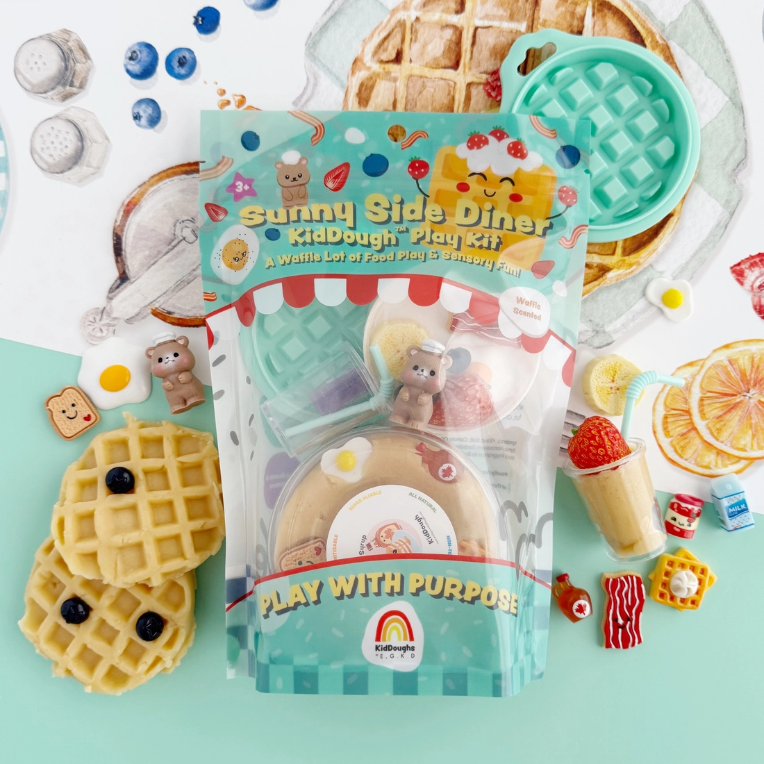 Sunny Side Diner Kiddough Kit - Earth Grown Kids Dough