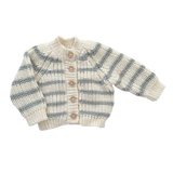 Bowie Gray Stripe Cardigan - The Blueberry Hill