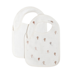 Hot Air Balloon Muslin 2 Pack Bibs - Colored Organics