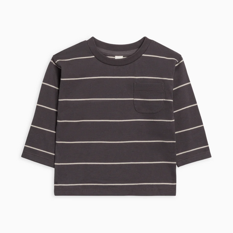 Ash Hunter Stripe Reese Drop Shoulder Tee - Colored Organics