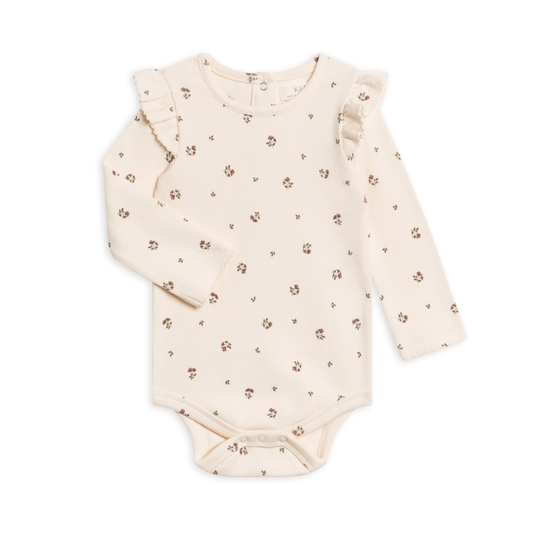 Lindsay Floral Leza Ribbed Ruffle Bodysuit - Kendi