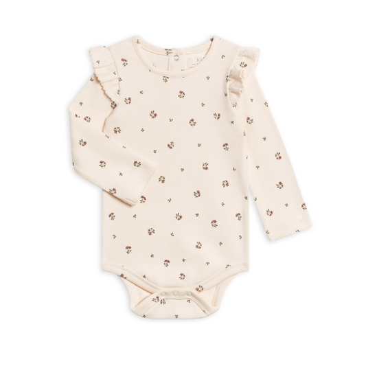 Lindsay Floral Leza Ribbed Ruffle Bodysuit - Kendi