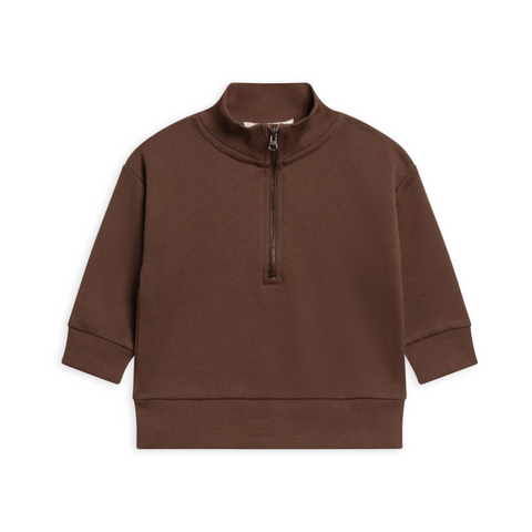 Chestnut Fleece Mack Half Zip Pullover - Colored Organics