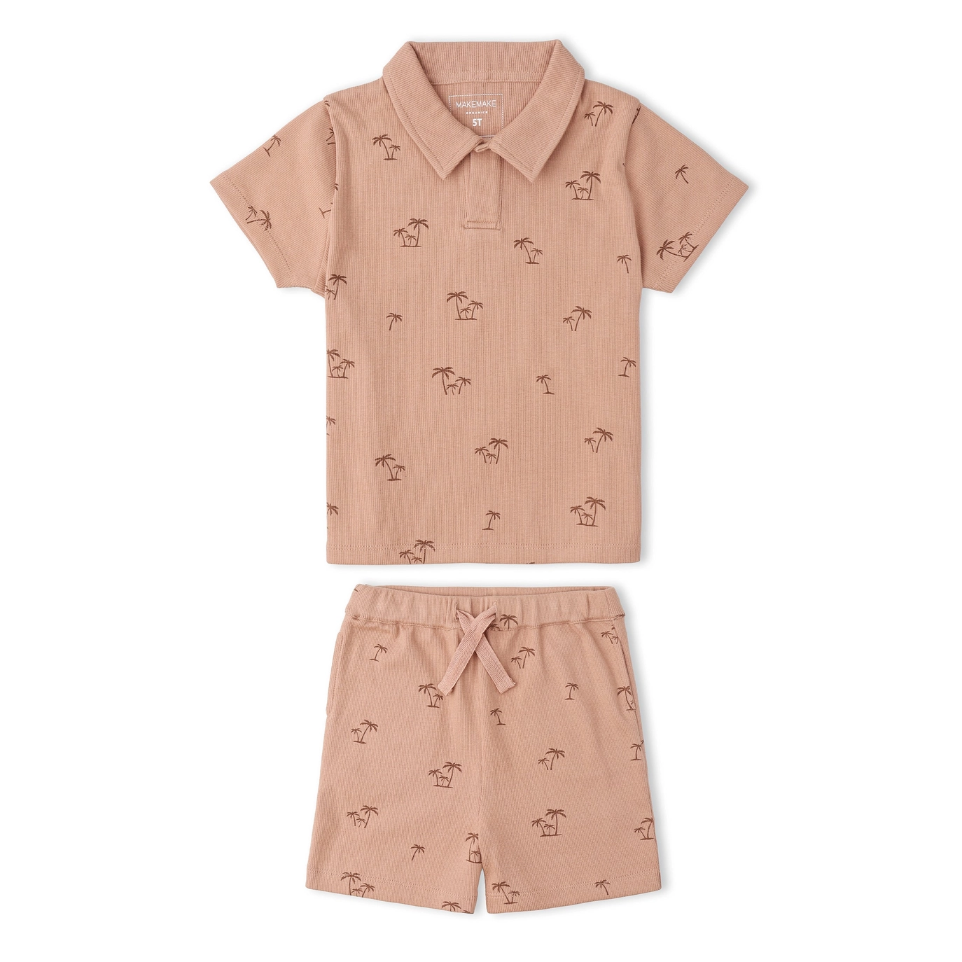 Island Palm Collar Tee & Short Set - Makemake Organics