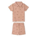 Island Palm Collar Tee & Short Set - Makemake Organics