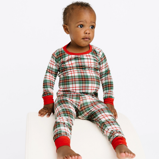 Christmas Plaid Bamboo Set - Little One Shop