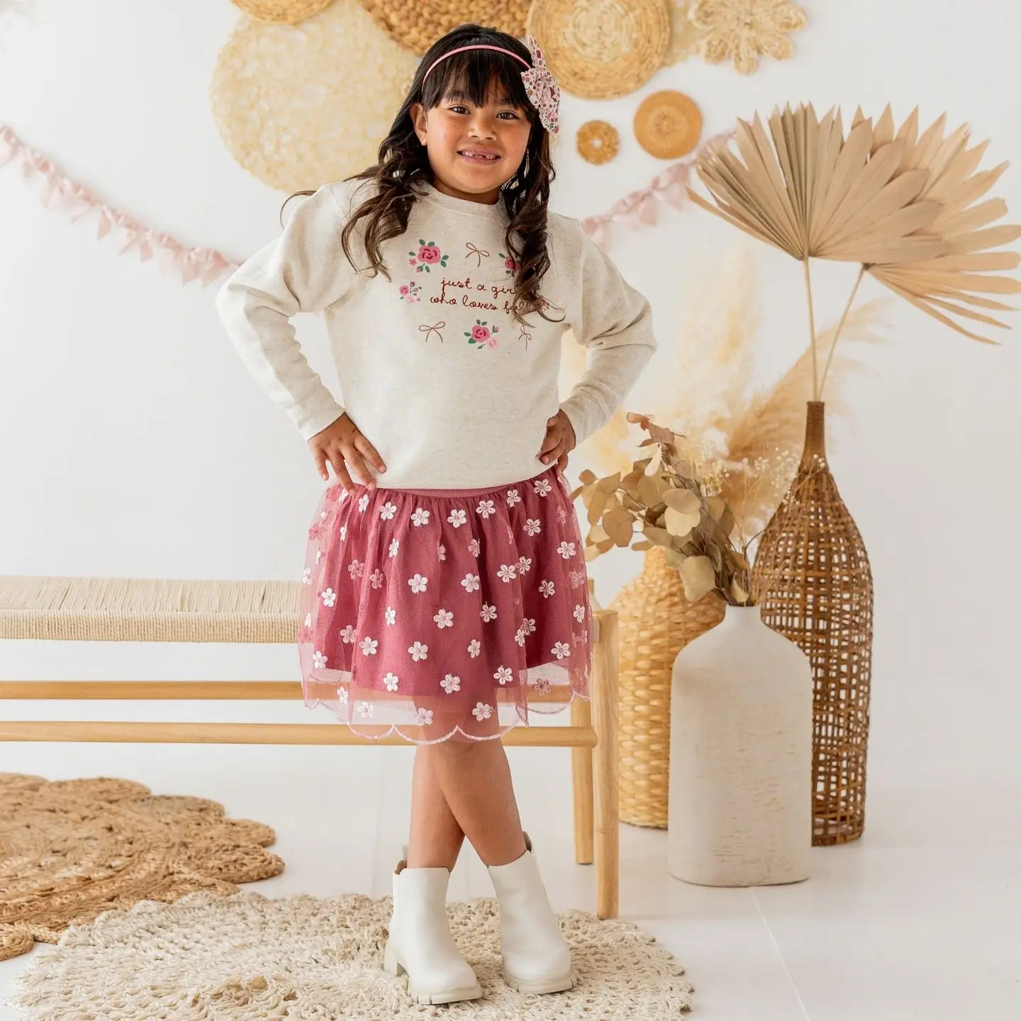 Berry Floral Embriodered Tutu - Sweet Wink
