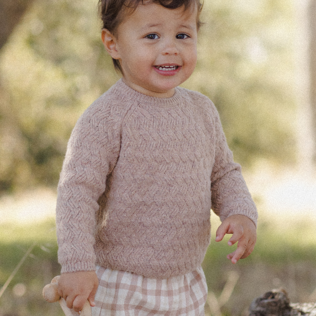 Heathered Almond Knit Sweater - Quincy Mae