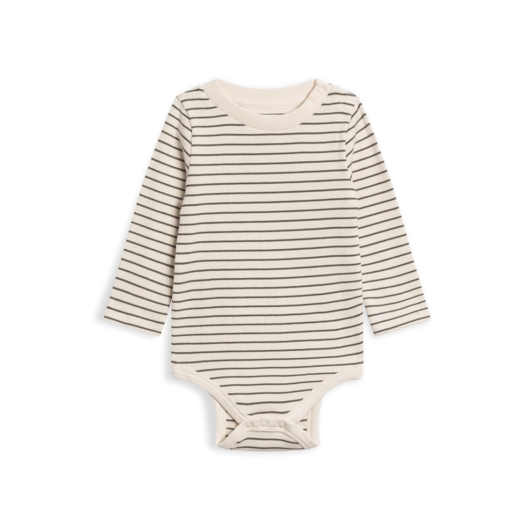 Olive Stripe Sammy Ribbed Bodysuit - Kendi