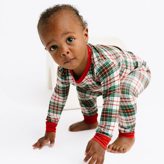 Christmas Plaid Bamboo Set - Little One Shop