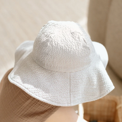 Truffle Shore Stripe Seersucker Sun Hat - Kendi by Colored Organics
