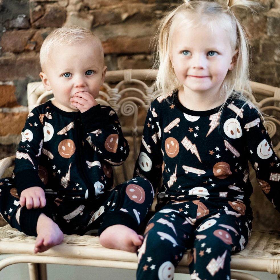 Skater Boy Bamboo Romper - Remi And Friends