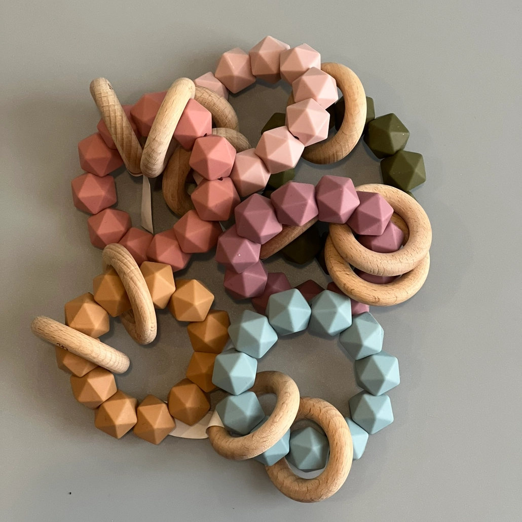 Abby Teething Rattle - Three Hearts
