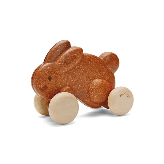 Brown Push Along Bunny - Plan Toys