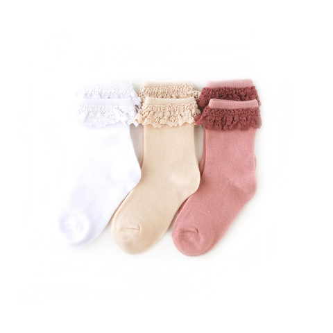 Girlhood Lace Top Midi 3 Sock Pack - Little Stocking Co