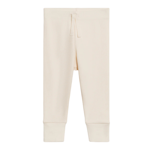 Ivory Charlie Ribbed Joggers - Kendi by Colored Organics