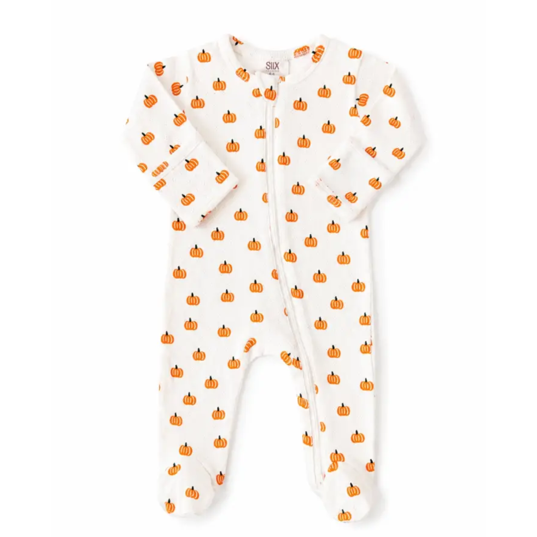 Pumpkin Pointelle Footie - SIIX Collection