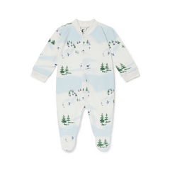 Ski Scene Baby Sleepsuit - Sleepy Doe