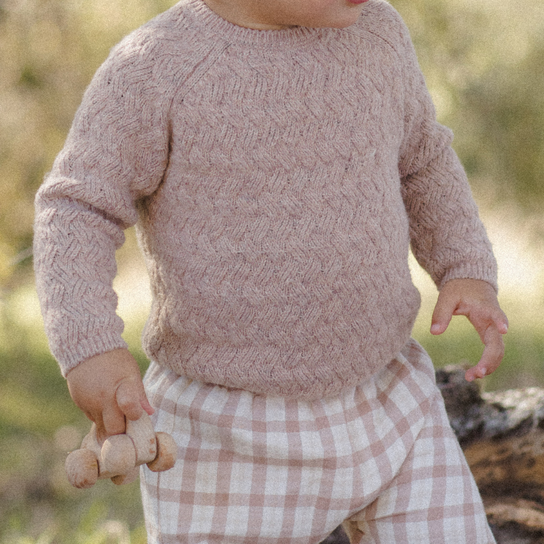 Heathered Almond Knit Sweater - Quincy Mae
