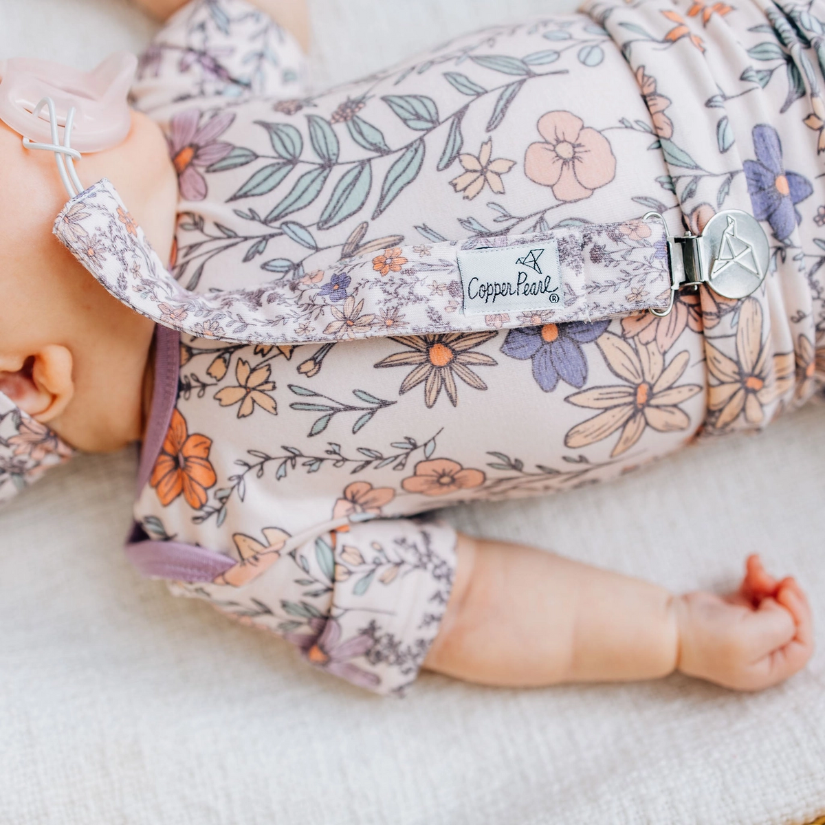 Flora Binky Clips - Copper Pearl