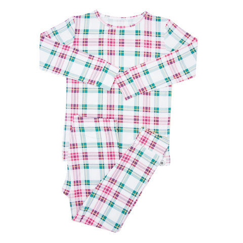 White Tartan Two Piece Set - Sweet Bamboo