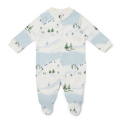 Ski Scene Baby Sleepsuit - Sleepy Doe