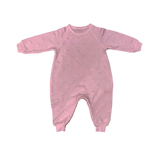 Pink I Heart U Long Sleeve Jumpsuit - Gunamuna