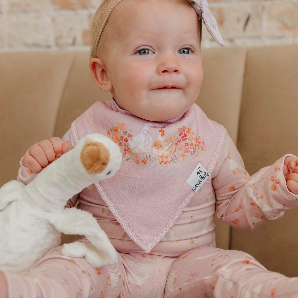 Gigi Bandana Bibs - Copper Pearl