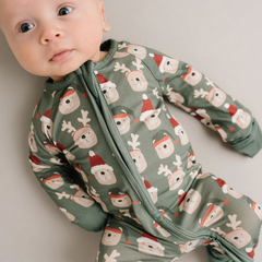 Green Christmas Bears Sleeper - Little One Shop