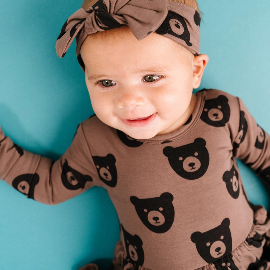 Brown Bear Bodysuit Dress - Little One Shop
