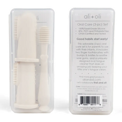 Ivory Baby Finger Toothbrush Set - Ali + Oli