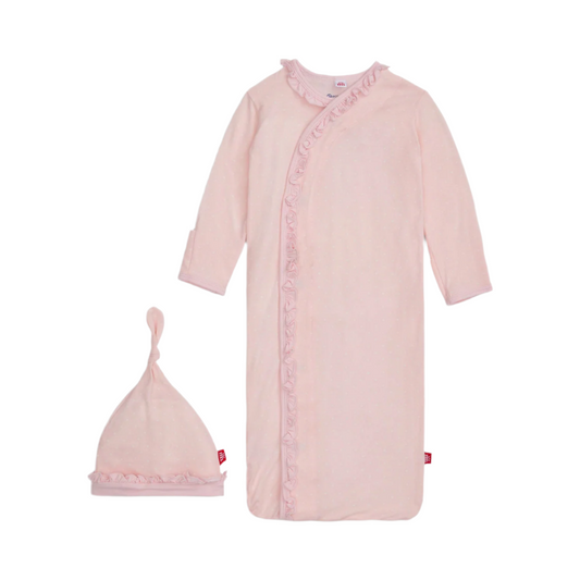 Pin Dot Pink Ruffle Gown & Hat - Magnetic Me