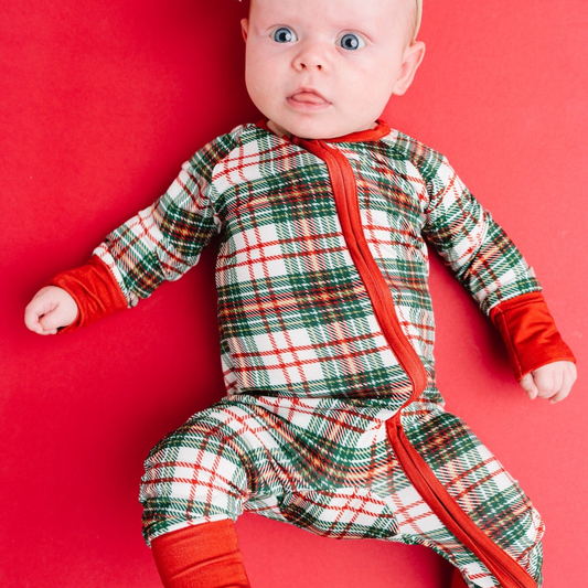 Christmas Plaid Bamboo Sleeper - Little One Shop