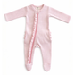 Pink Stripe Ribbed Frill Footie - SIIX Collection