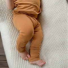 Clay Fold Over Bamboo Leggings - Tenth & Pine