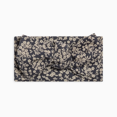 Navy Chicory Floral Knot Bow Wrap - Colored Organics