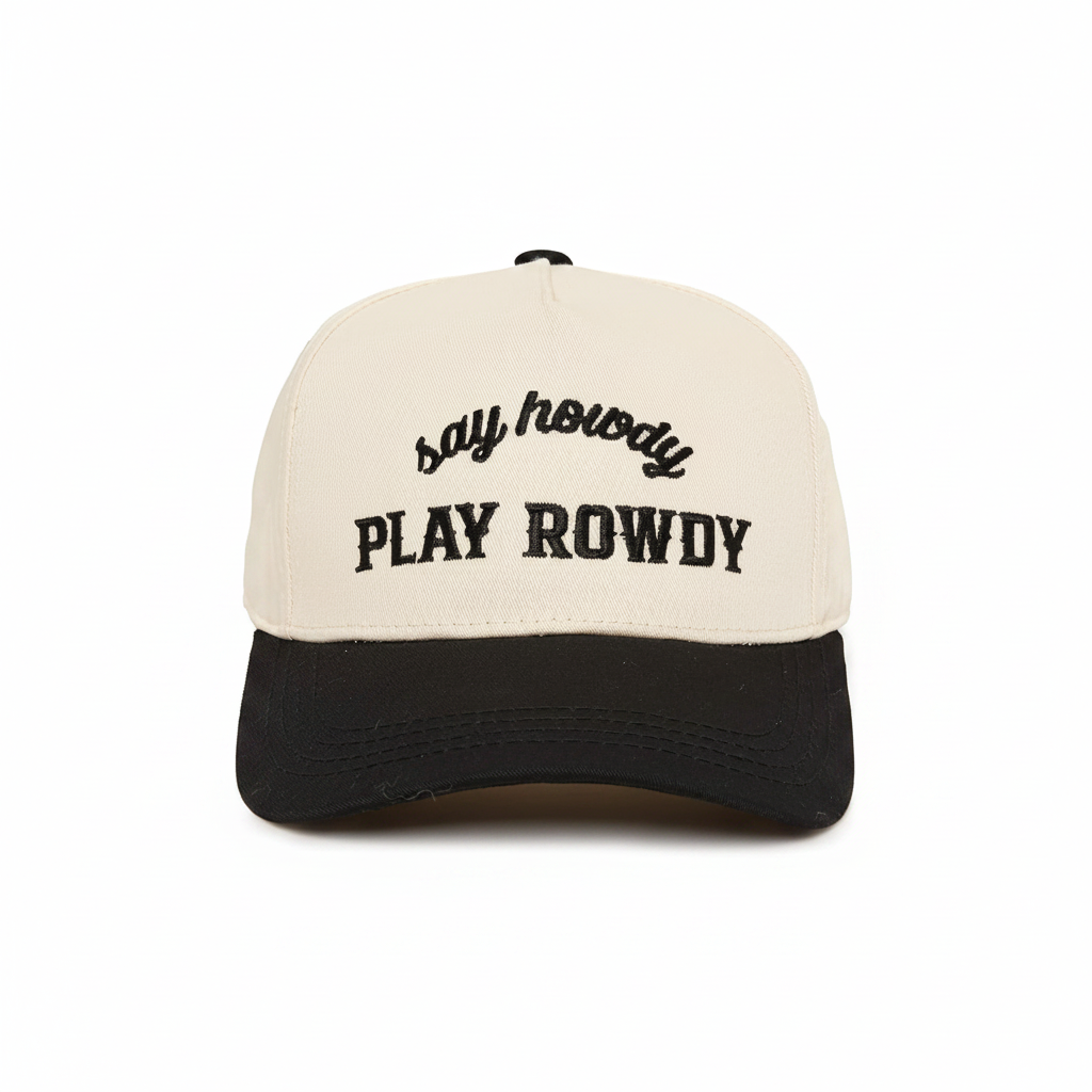 Say Howdy, Play Rowdy Two Tone Hat - Funky Junque